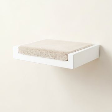 River Bend Wall-Mounted Cat Perch - White (synthetic illustration; no displayed measurements)