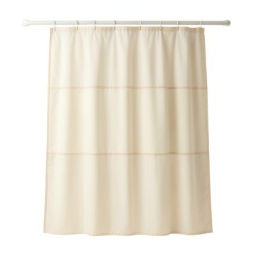 Rowan Brook Shower Curtain Hanging Flat From A Plain Rod - Ivory
