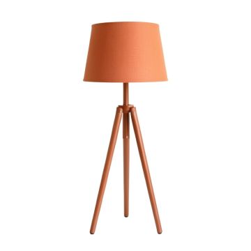 Olive Bluff Floor Lamp With A Plain Fabric Shade - Terracotta