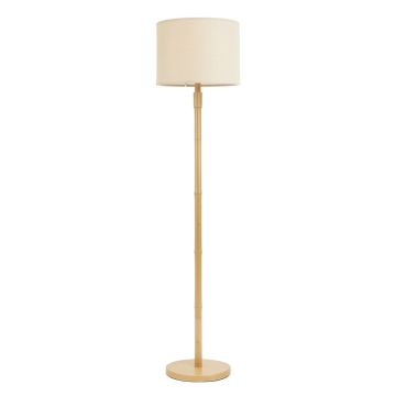 Holly Crest Floor Lamp With A Plain Fabric Shade - Beige