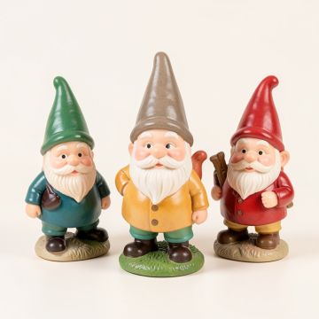Fairy Tale Miniature Gnome 6 Piece Statue Set (synthetic illustration; no displayed measurements)