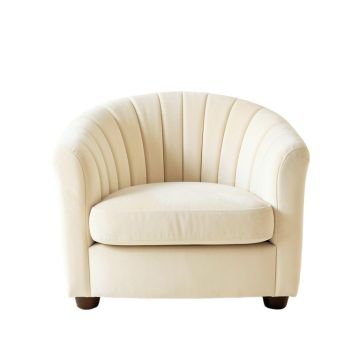 Elm Branch Upholstered Armchair - Cream