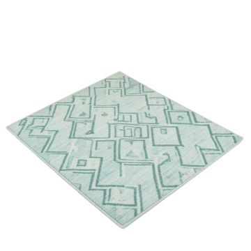 Geometric Hand-Woven Light Blue/Teal Indoor/Outdoor Area Rug