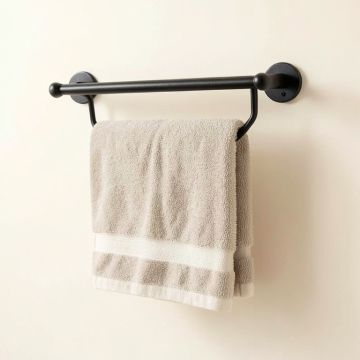 Rustic Modern Wrought Iron Towel Holder | Fancy 17 '' Rot Towel Bar Rack For Kitchen (synthetic illustration; no displayed measurements)