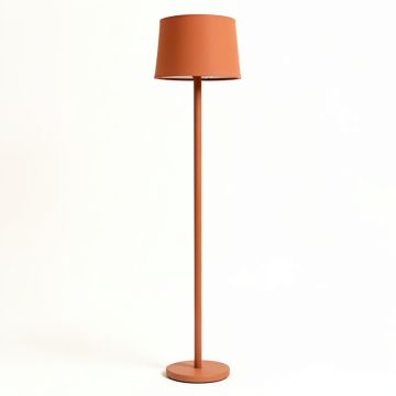 Briar Bluff Floor Lamp With A Plain Fabric Shade - Terracotta (synthetic illustration; no displayed measurements)