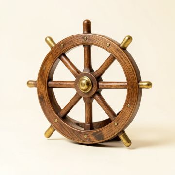 Yoruw Wooden Ship Wheel Sculpture (synthetic illustration; no displayed measurements)