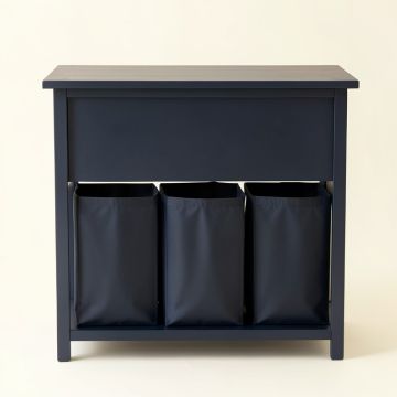Ash Bend Laundry Sorting Station With Plain Removable Bags - Navy (synthetic illustration; no displayed measurements)