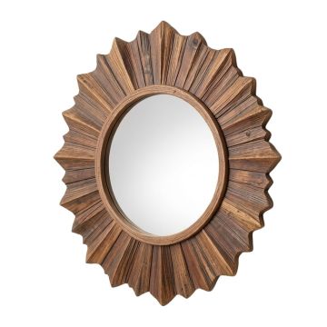 Nuttall Wooden Sunburst Rustic Wall Mirror