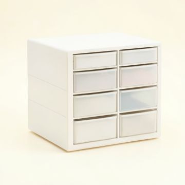 Cedar Branch Small-Parts Storage Drawer Cabinet - White (synthetic illustration; no displayed measurements)