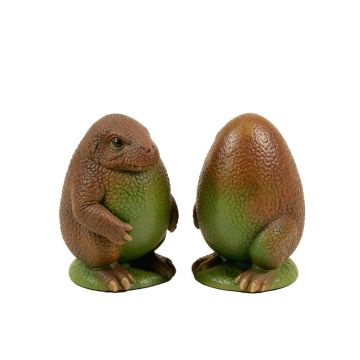 2 Piece Baby Dinosaur Egg Hatchling Statue Set