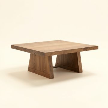 Krustapentus Solid Wood Trestle Coffee Table (synthetic illustration; no displayed measurements)