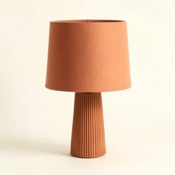 Lake Crossing Table Lamp With A Plain Fabric Shade - Terracotta (synthetic illustration; no displayed measurements)