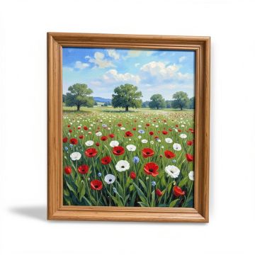 Poppy Field In Argenteuil By Claude Monet - Picture Frame Painting Print On Canvas (synthetic illustration; no displayed measurements)