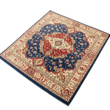 Gutierez Oriental Blue/Red/Beige Area Rug (synthetic illustration; no displayed measurements)