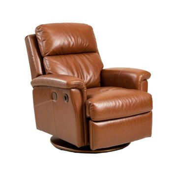 Bradley 33 '' Wide Genuine Leather Swivel Club Recliner