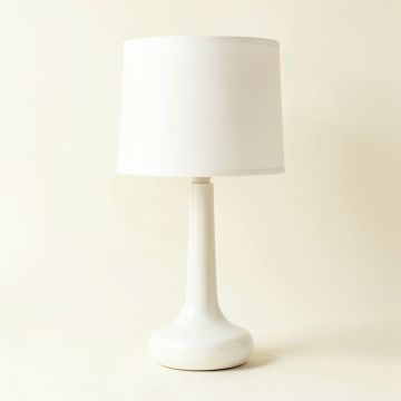 Hill Arc Table Lamp With A Plain Fabric Shade (synthetic illustration; no displayed measurements)