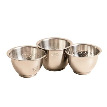 3 Piece Avador Stainless Steel Colander Set