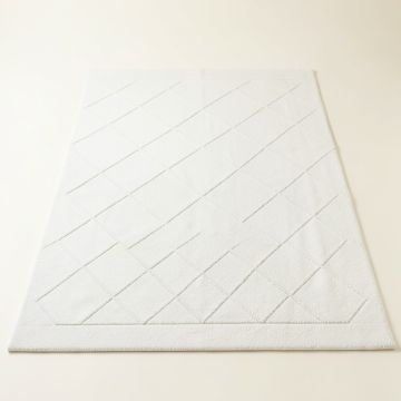 Rowan Arc Rectangular Area Rug - White (synthetic illustration; no displayed measurements)