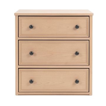 Kyperounta 3 - Drawer Nightstand In White/Light Brown (synthetic illustration; no displayed measurements)