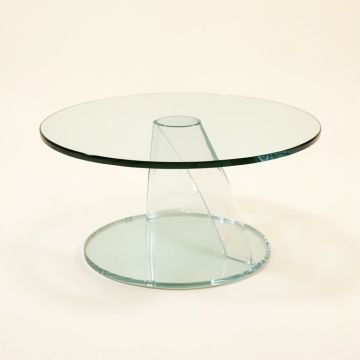Umana Modern Round Glass And Faux Crystal Coffee Table (synthetic illustration; no displayed measurements)
