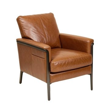 Roudebush 23.6 '' Wide Genuine Leather Armchair