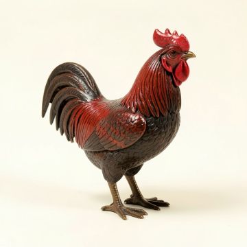 Tobin 16.5 '' H Metal Rooster Figurine (synthetic illustration; no displayed measurements)