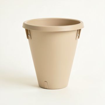 Cedar Brook Empty Railing Planter With Integral Brackets - Beige (synthetic illustration; no displayed measurements)