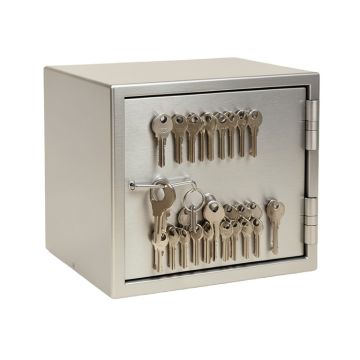 Locking Key Cabinet , 72-Key , Brushed Aluminum , 11 7/8 X 4 3/4 X 15 3/4