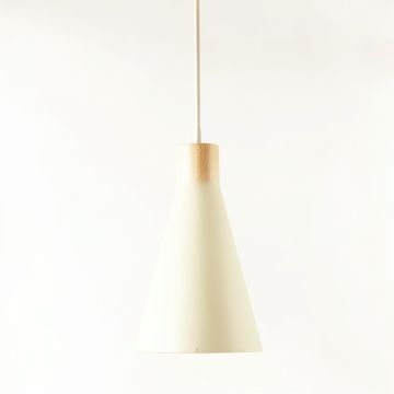 Stone Arc Pendant Light Suspended From One Plain Cable - Ivory (synthetic illustration; no displayed measurements)