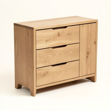 Waterbury 58 '' Wide 3 Drawer Rubberwood Sideboard (synthetic illustration; no displayed measurements)