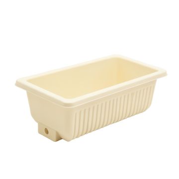 Reed Bend Empty Railing Planter With Integral Brackets - Ivory