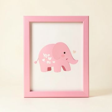 Acworth Pink You And Me Elephant Framed Art (synthetic illustration; no displayed measurements)