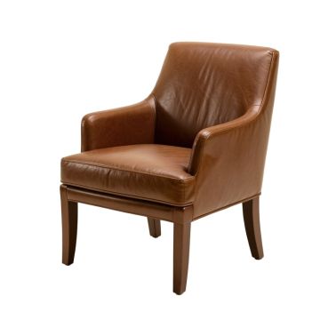 Laurencho Genuine Leather Upholstered Dining Chair