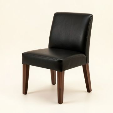 Bartlow Side Chair In Dark Walnut/Black (synthetic illustration; no displayed measurements)