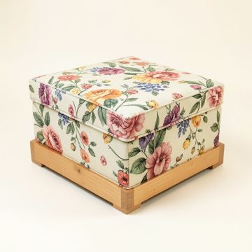Winston 16 '' Wide Square Floral Footstool Ottoman (synthetic illustration; no displayed measurements)