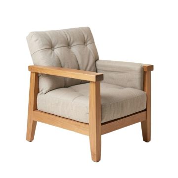Buckden 26.7 '' Wide Tufted Linen Armchair