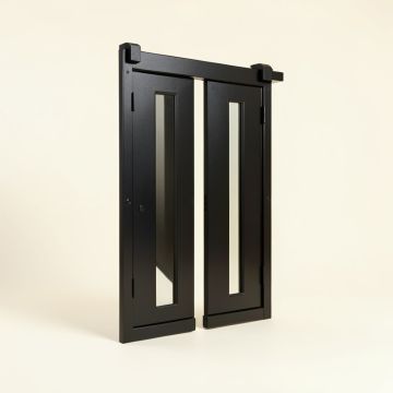 Low Ceiling Single Bypass Double Door Barn Hardware Kit (synthetic illustration; no displayed measurements)
