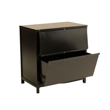 Wren Crossing Freestanding Pull-Out Hamper Cabinet - Black