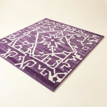 Geometric Purple/White Area Rug (synthetic illustration; no displayed measurements)