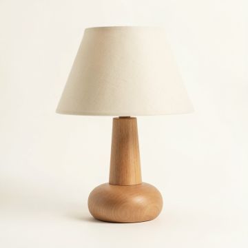 Reed Crossing Table Lamp With A Plain Fabric Shade - Beige (synthetic illustration; no displayed measurements)