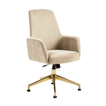 Velvet Swivel Desk Chair with Arms