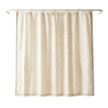 Elm Crossing Shower Curtain Hanging Flat From A Plain Rod - Ivory