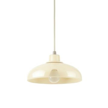 Flint Dale Pendant Light Suspended From One Plain Cable - Cream