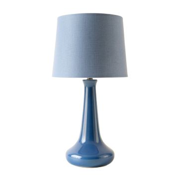 Ash Crossing Table Lamp With A Plain Fabric Shade - Blue