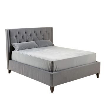 Brunet Velvet Queen Upholstered Standard Bed (synthetic illustration; no displayed measurements)