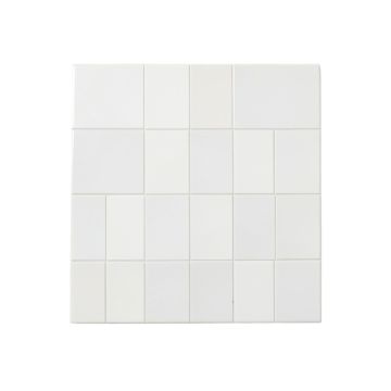 Cityscape Random Sized Glass/Metal Mosaic Tile In White