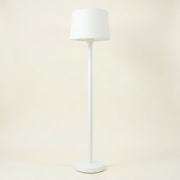 Vale Canyon Floor Lamp With A Plain Fabric Shade - White (synthetic illustration; no displayed measurements)