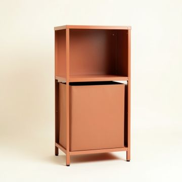 Ash Crest Freestanding Pull-Out Hamper Cabinet - Terracotta (synthetic illustration; no displayed measurements)