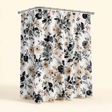 Thad Floral Single Shower Curtain (synthetic illustration; no displayed measurements)