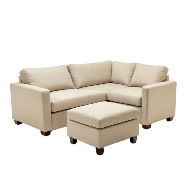 Braeden 101.2 '' Wide Linen Reversible Modular Sofa & Chaise With Ottoman